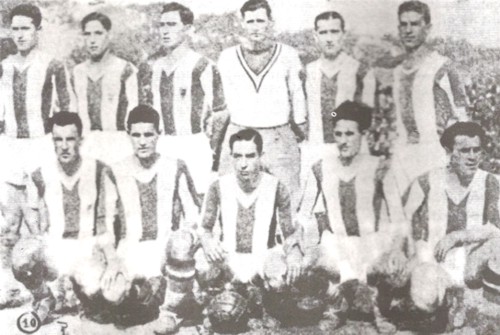 Foto: No primeiro plano: Raul Jorge, Pedro Pireza, José Correia, João Pireza e Nunes. De pé: Raul Batista, Vieira, Leonel, Francisco Câmara, Fonseca e Carvalhinho